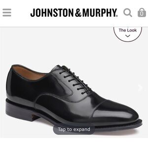 Johnston & Murphy Melton Cap Toe Men’s Dress Shoe Size 7.5 Black